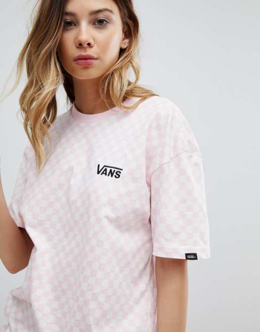 Vans – Übergroßes T Shirt mit Schachbrettmuster in Rosa, exklusiv bei ASOS Vans – Übergroßes T Shirt mit Schachbrettmuster in Rosa, exklusiv bei ASOS