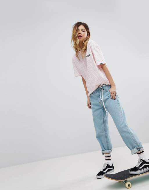 Vans – Übergroßes T Shirt mit Schachbrettmuster in Rosa, exklusiv bei ASOS Vans – Übergroßes T Shirt mit Schachbrettmuster in Rosa, exklusiv bei ASOS