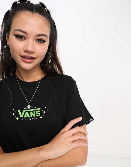 Vans - Uniseks T-shirt met 'Just Visiting Space'-print op de achterkant in zwart, 3 van 4
