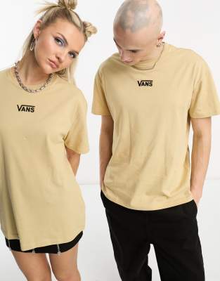 Vans Vans unisex Center drop t-shirt in sand-Brown