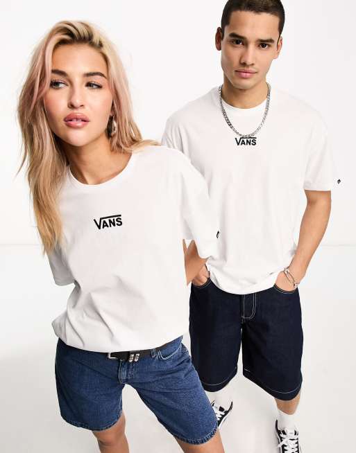 Vans unisex Center drop t-shirt in white 
