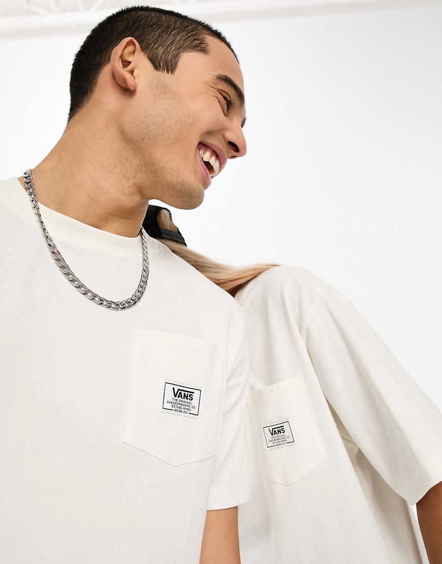 Vans Unisex classic pocket t-shirt in off white