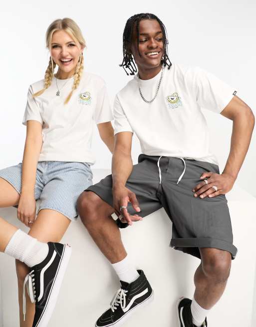 Vans unisex easy peasy print t-shirt in white