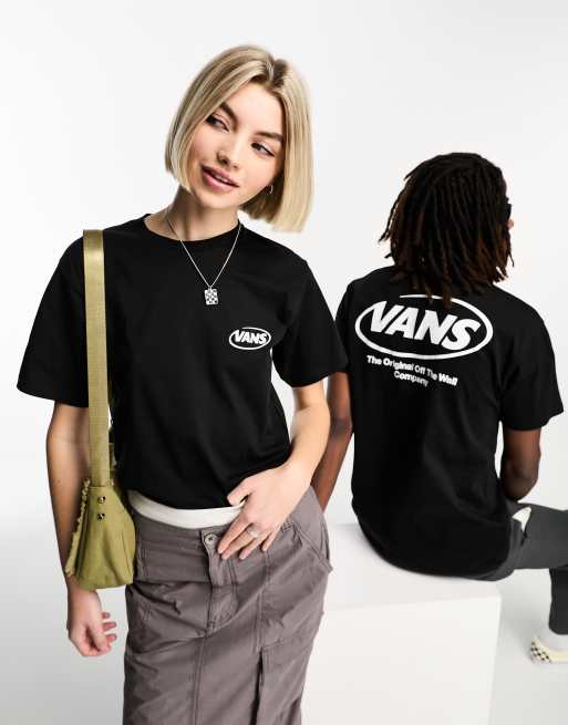 Vans Unisex Hi Def Logo Back Print T Shirt In Black Asos