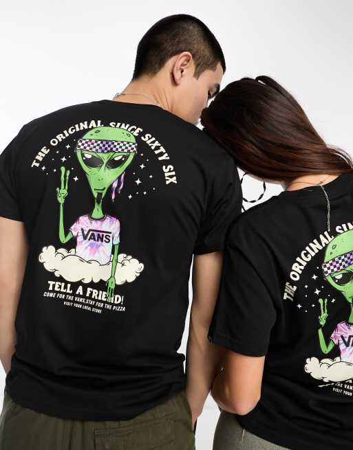 Vans unisex Just Visiting back print t-shirt in black