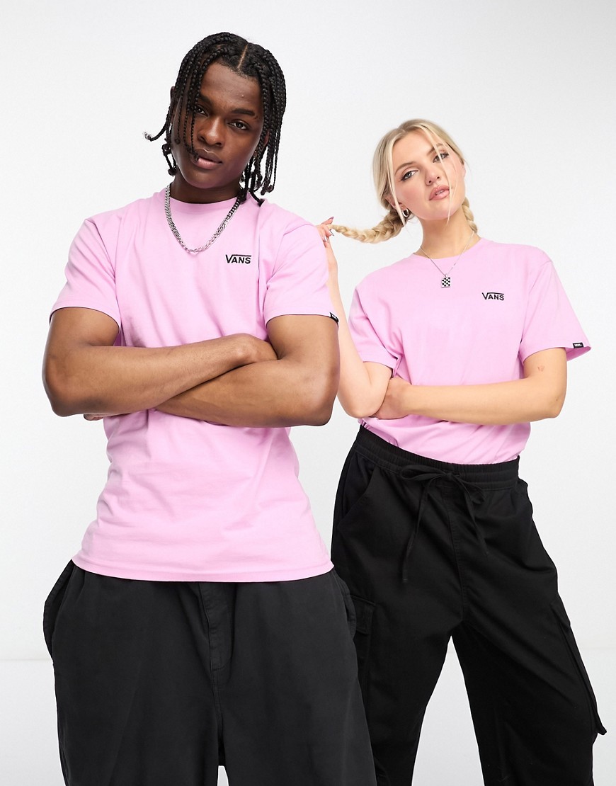 Vans unisex left chest logo t-shirt in pink