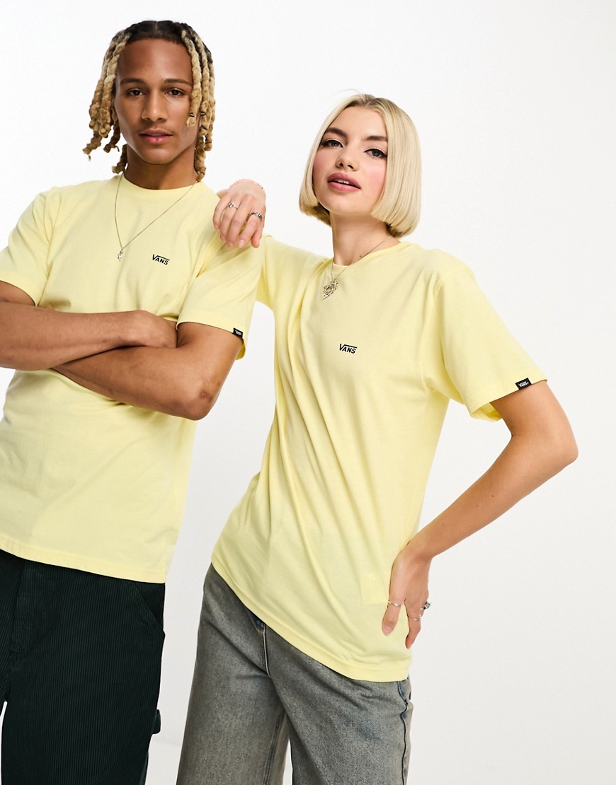 Vans unisex left chest logo t-shirt in yellow