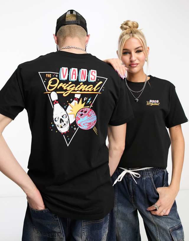 Vans - unisex lucky spare back print t-shirt in black