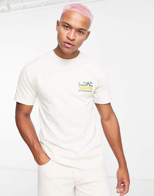 Vans unisex mountain back print t-shirt in off white | ASOS