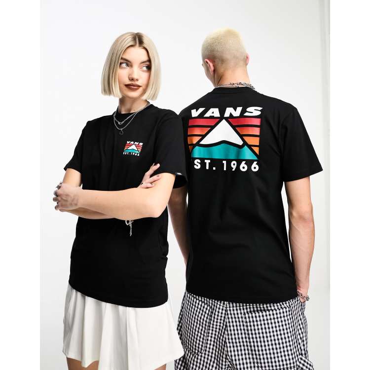 Vans unisex Mountain back print tshirt in black Exclusive at ASOS