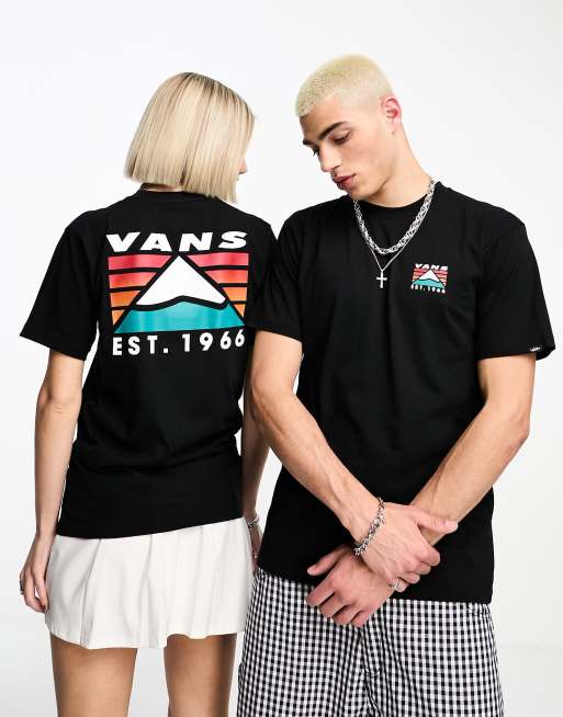 Vans unisex Mountain back print tshirt in black Exclusive at ASOS