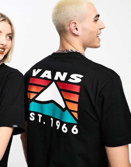 Vans unisex Mountain back print tshirt in black Exclusive at ASOS