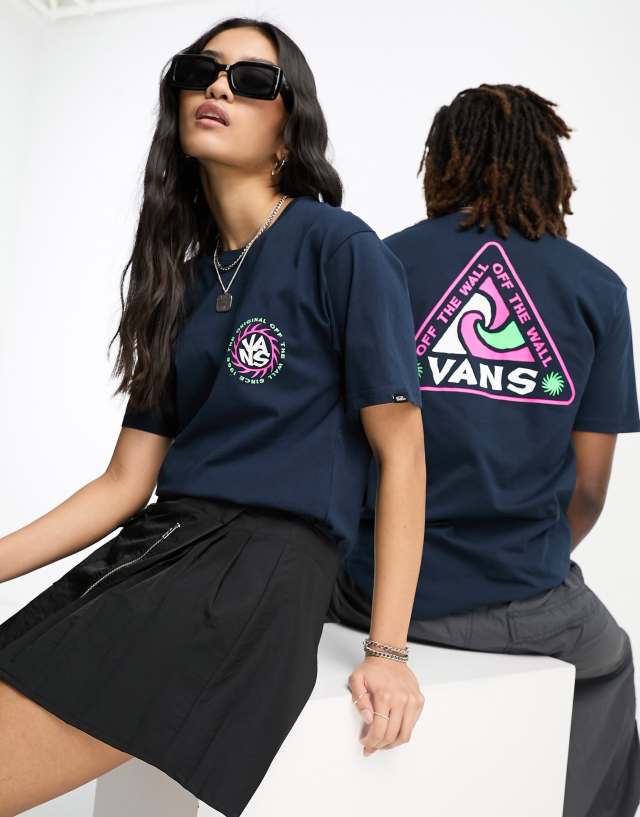 Vans - unisex summer camp back print t-shirt in navy