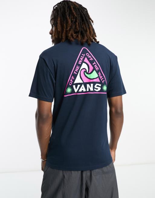 Vans unisex summer camp back print t-shirt in navy | ASOS