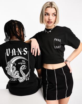 Vans Unisex  t-shirt with moon back print in black - ASOS Price Checker