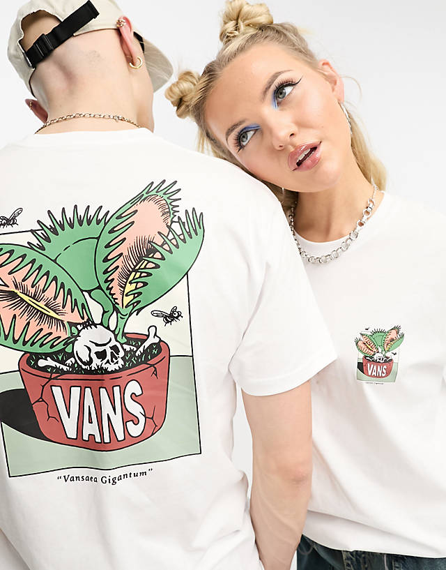 Vans - unisex trap planter ii back print t-shirt in white