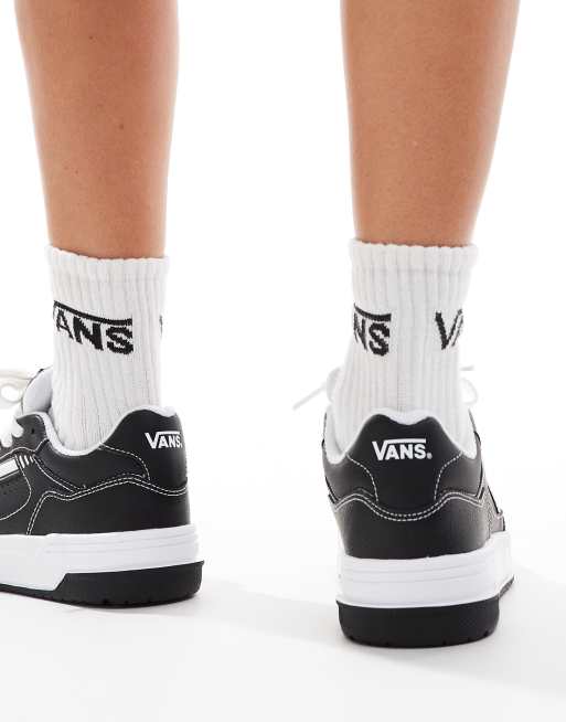 Vans upland chunky leather trainers in black and white