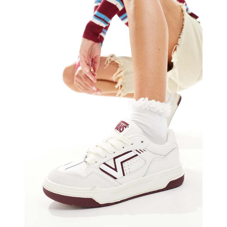 Burgundy vans leather best sale