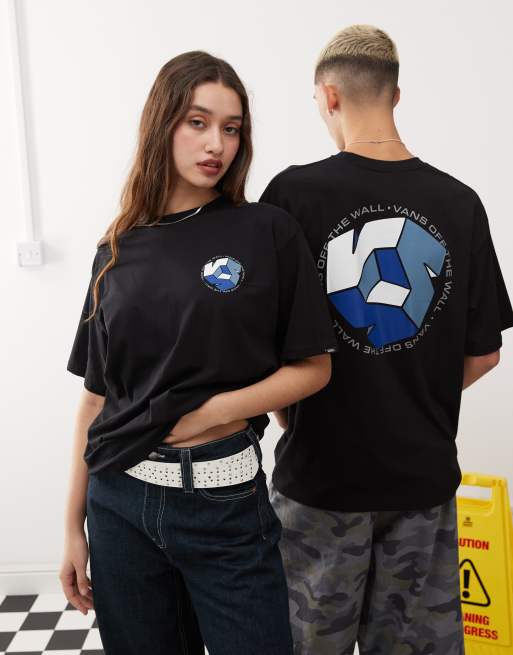 Vans - V - T-shirt met korte mouwen en print op de achterkant in zwart