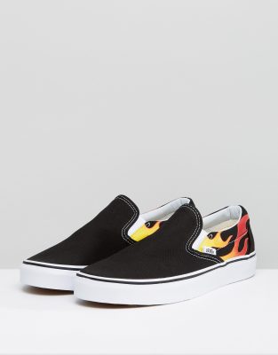 vans basse con fiamme