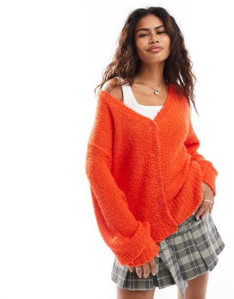 Vans – Valerie – Bouclé-Strickjacke in Rot - view 1