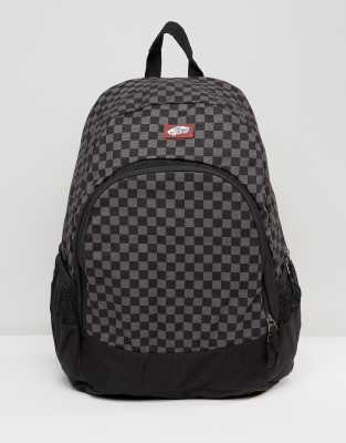 vans checkerboard van doren backpack white black