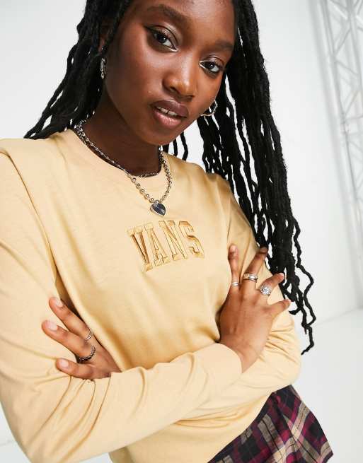 Vans - Varsity BFF - T-shirt a maniche lunghe marrone - In esclusiva per ASOS