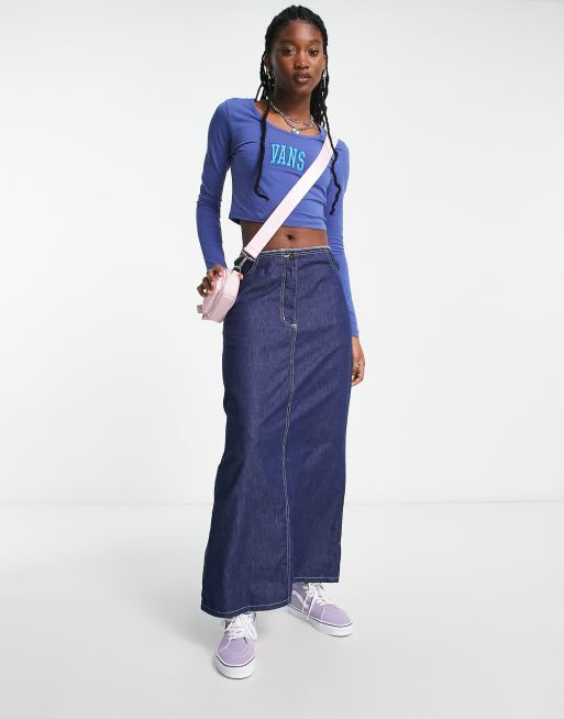 Blue jean hotsell skirt with vans