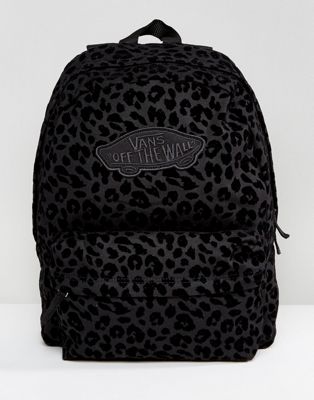 Vans Velvet Leopard Realm Backpack In Black | ASOS