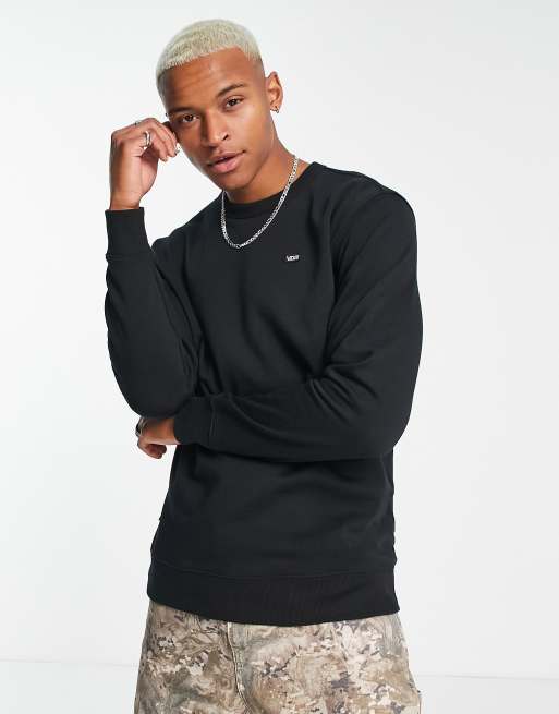 Vans – Versa – Klassisches Sweatshirt mit kleinem Logo in Schwarz