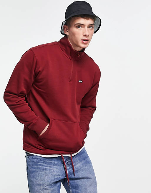 Vans Versa Standard 1/4 zip sweatshirt in burgundy