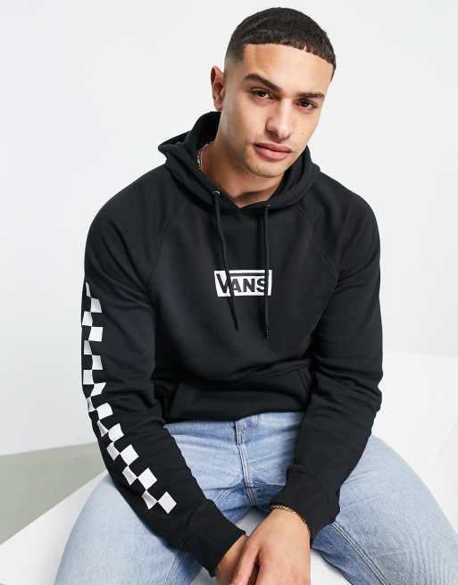 Vans Versa Standard checkerboard hoodie in black