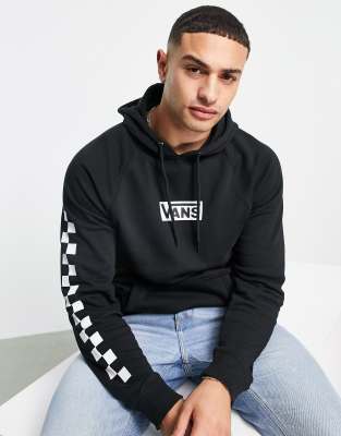 Vans black and shop white checkered hoodie