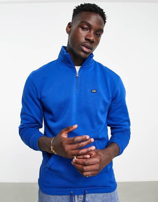 Vans – Versa Standard – Sweatshirt in Blau mit kleinem Logo und kurzem  Reißverschluss | ASOS