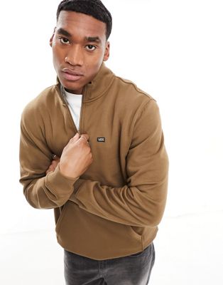 Vans versa standard quarter zip sweatshirt in brown - ASOS Price Checker