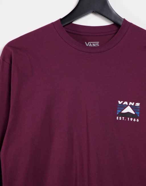 Vans – Vinröd långärmad t-shirt med bergsmotiv baktill, endast hos ASOS, 4 av 4