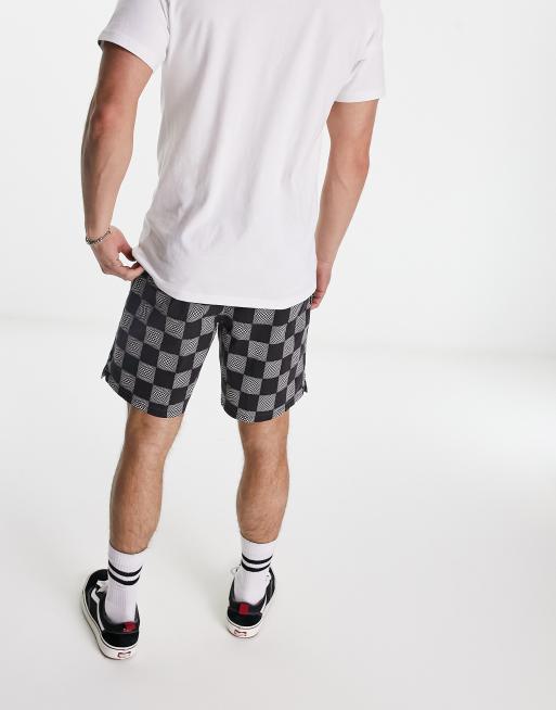 Vans vintage checkered board shorts in black and white ASOS