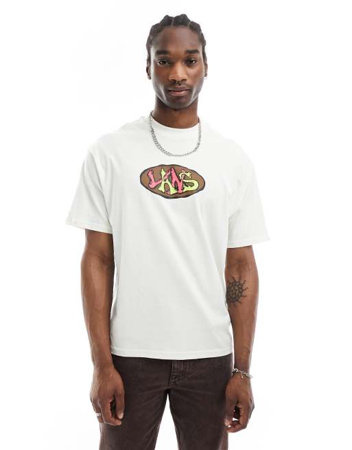 Vans – Vit t-shirt med centrerad logga