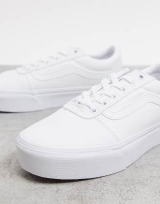 vans ward platform sneaker white