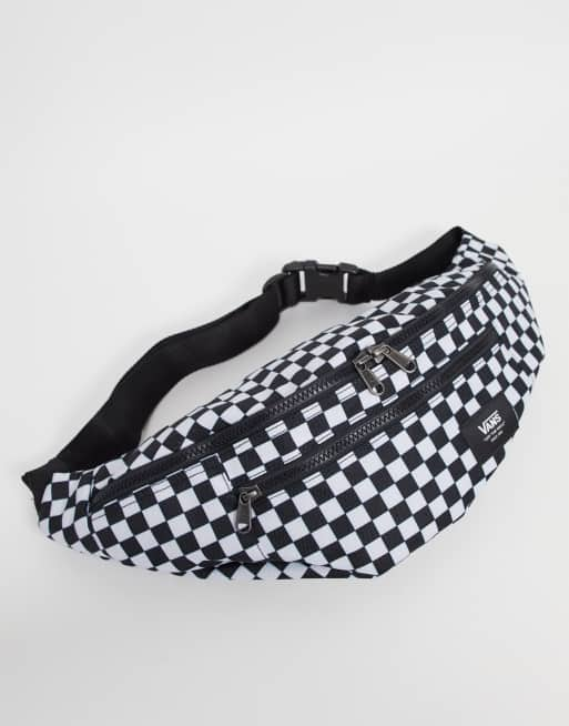 Vans Ward check bumbag in black and white