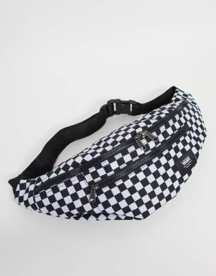 Vans Ward check bumbag in black/white