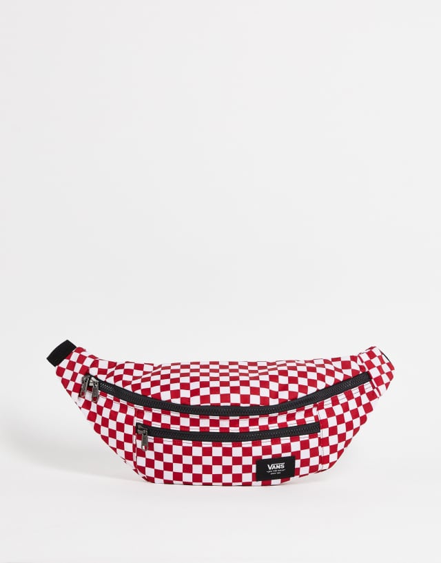 Vans Ward cross body in white/red checkerboard