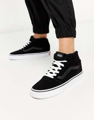 all black suede high top vans