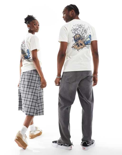 Vans - What's Inside - T-shirt bianco sporco con stampa floreale sulla schiena, 2 di 4