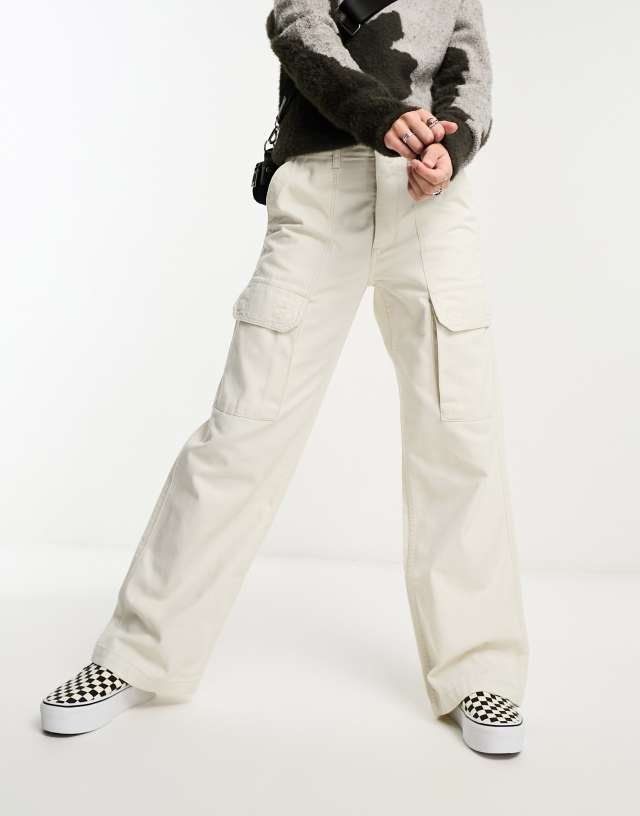 Vans - wide leg cargo pant in beige