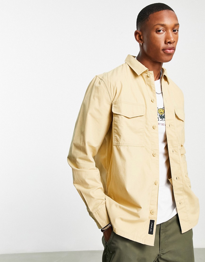 Vans williams utility shirt in taupe-White