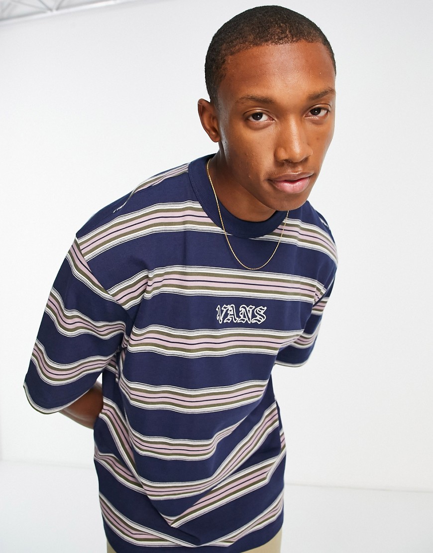 Vans wilson knit t-shirt in blue with central logo-Navy
