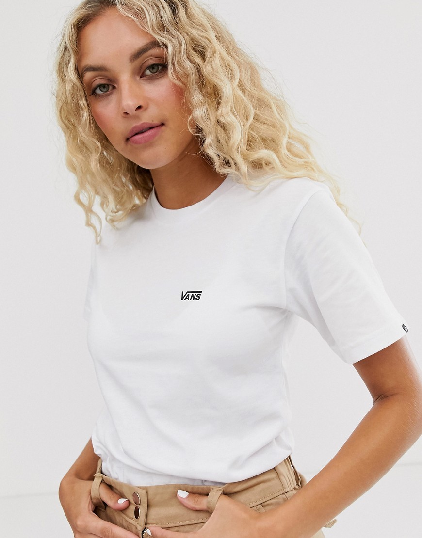 Vans - Wit T-shirt met klein logo-Zwart