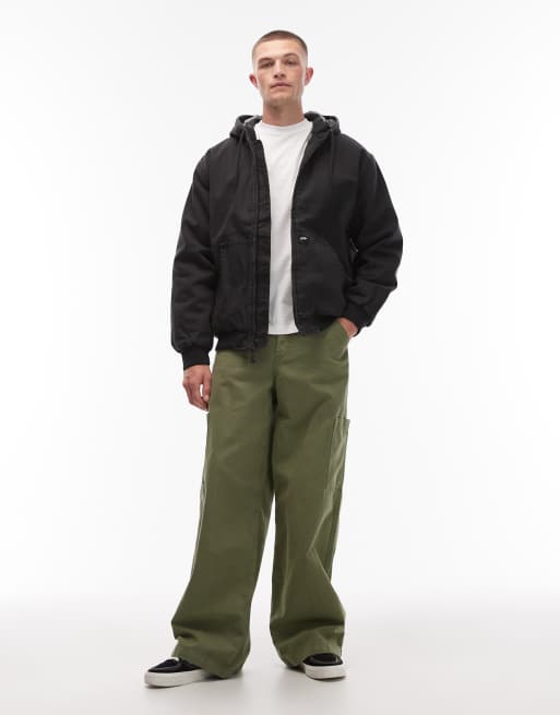 Vans - Workwear - Canvas jack met ritssluiting in zwart, 2 van 5