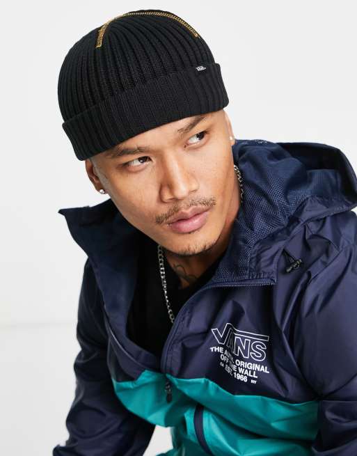 Vans World Code short cuff beanie in black